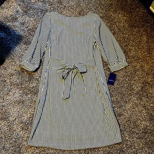 Apt. 9 Stripe 3/4-Sleeve Tie-Waist Dress